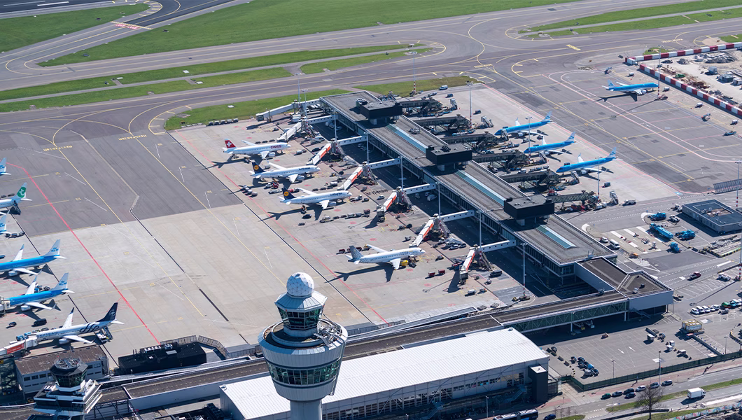Part of Vueling Airlines fleet from above